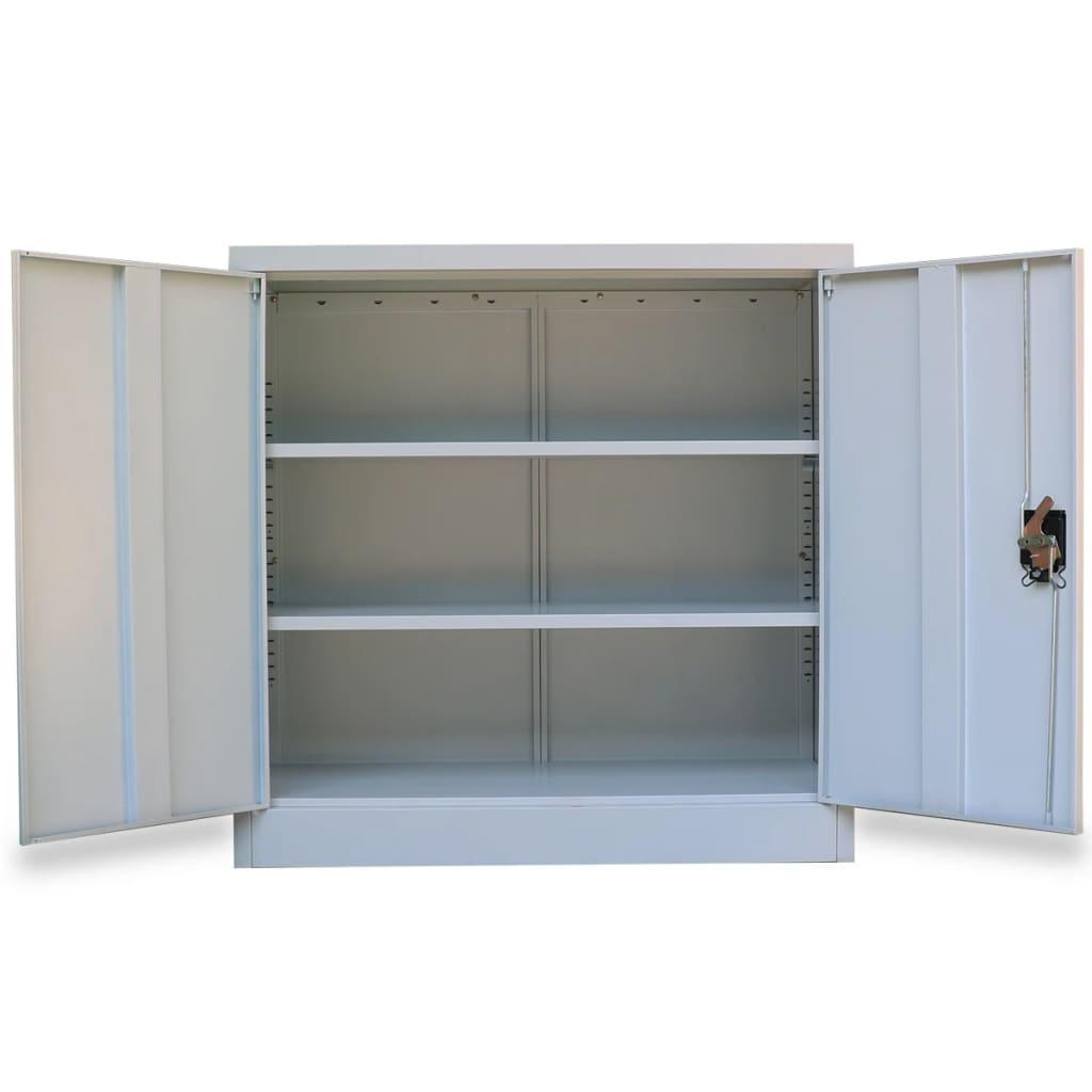 Office Cabinet with 2 Doors Gray 35.4” Steel at Set Shop and Smile