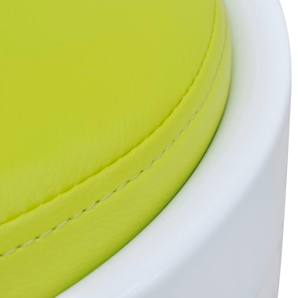 Stool White and Green Faux Leather at Set Shop and Smile