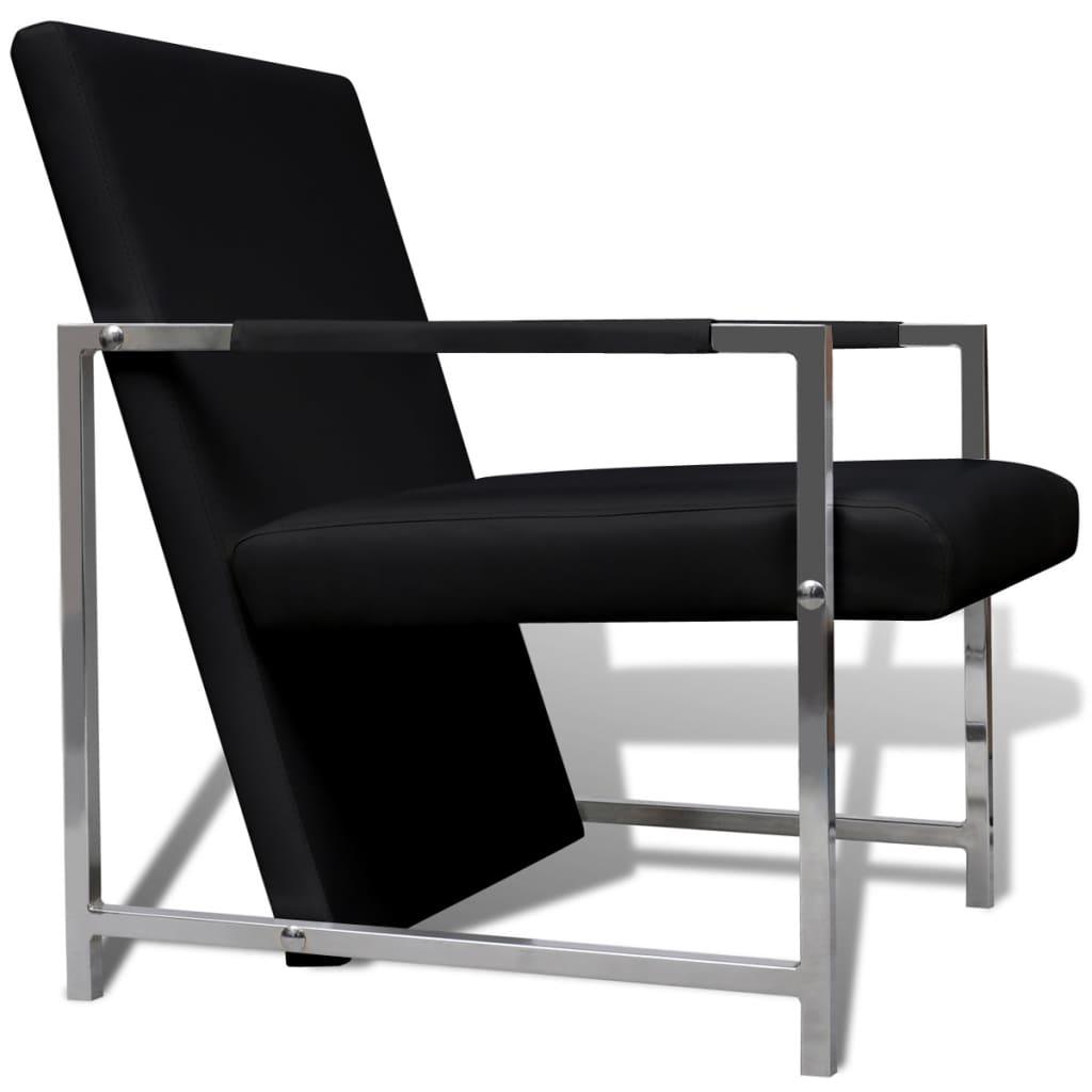Cube Armchair Black Faux Leather at Set Shop and Smile