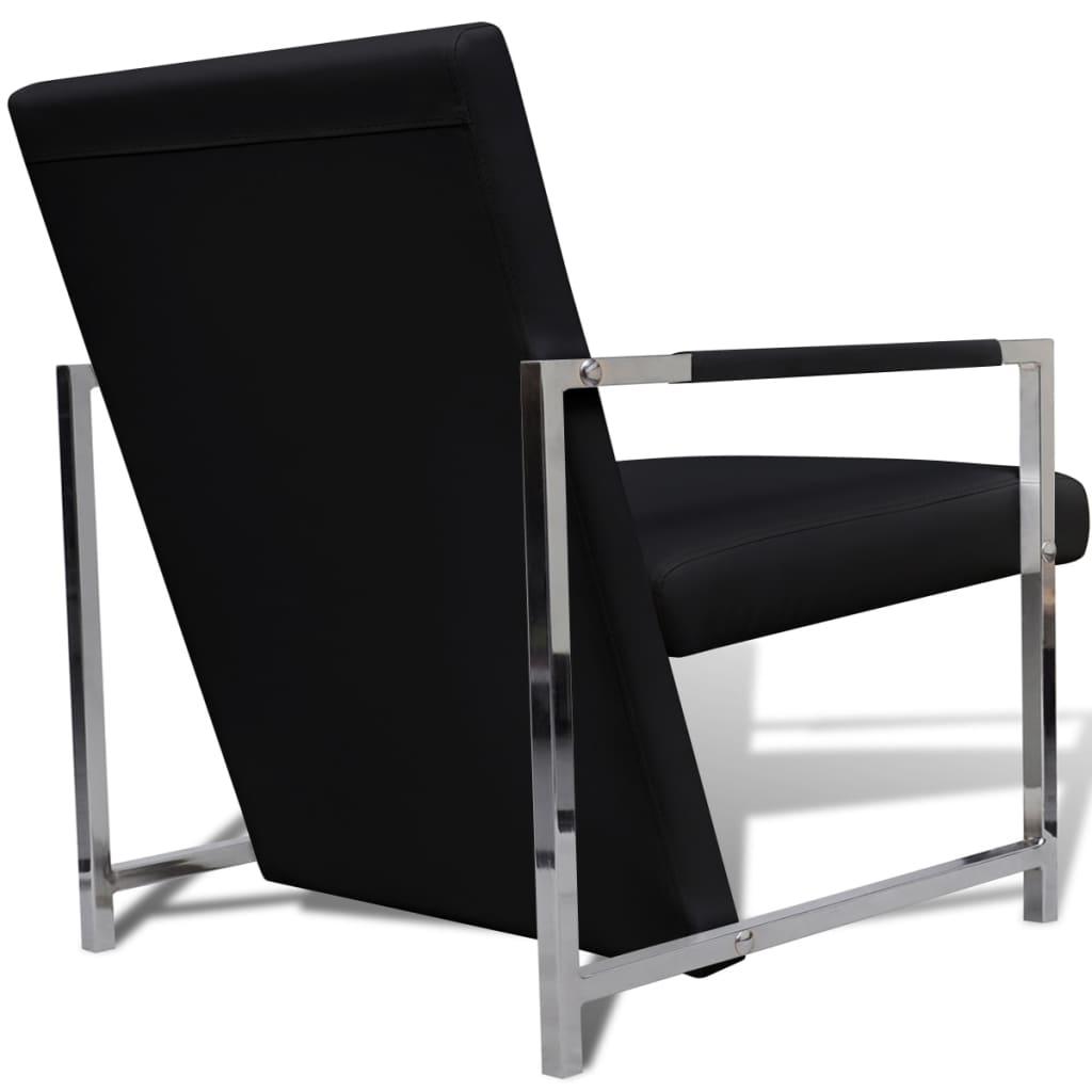 Cube Armchair Black Faux Leather at Set Shop and Smile