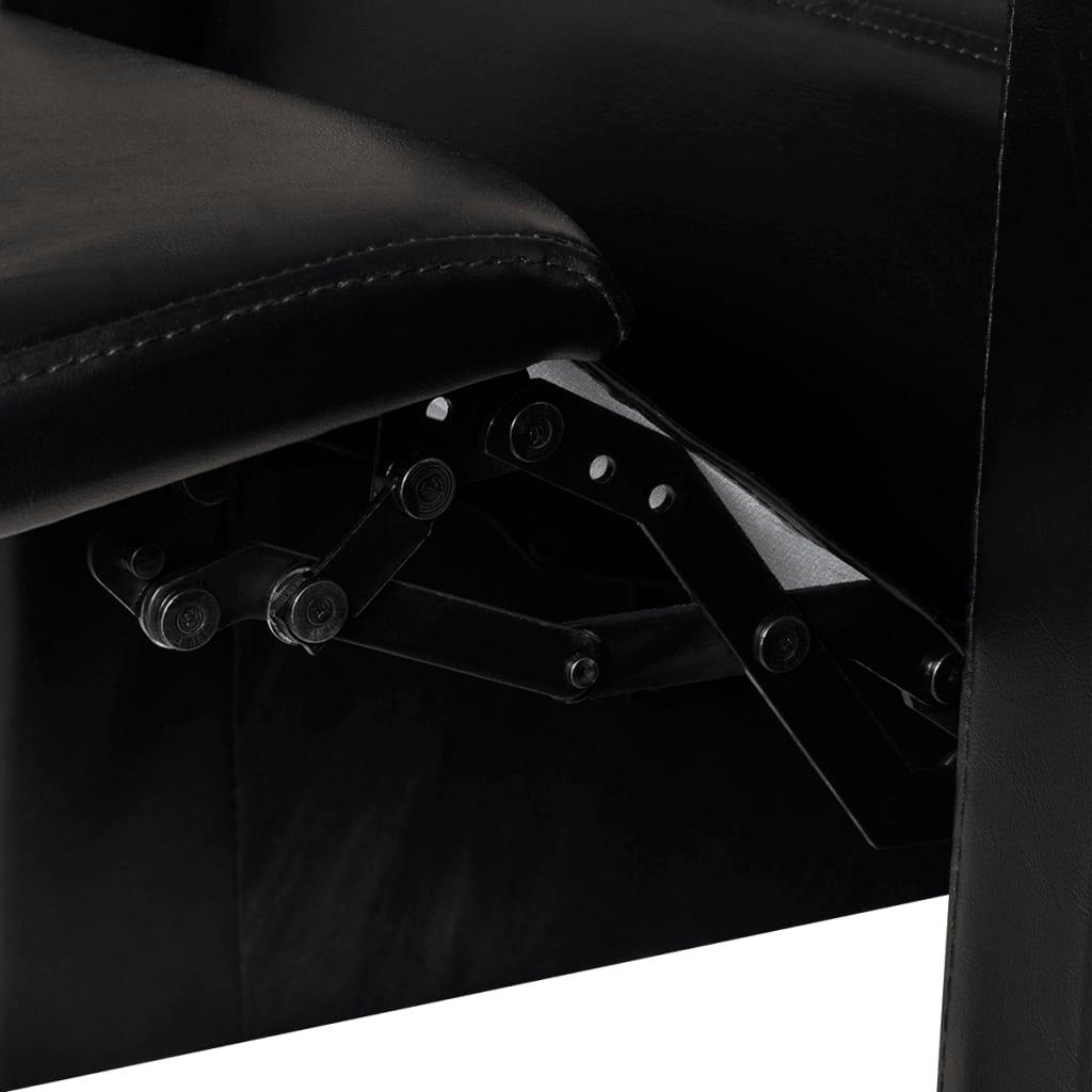 3-Seater Home Theater Recliner Sofa Black Faux Leather at Set Shop and Smile