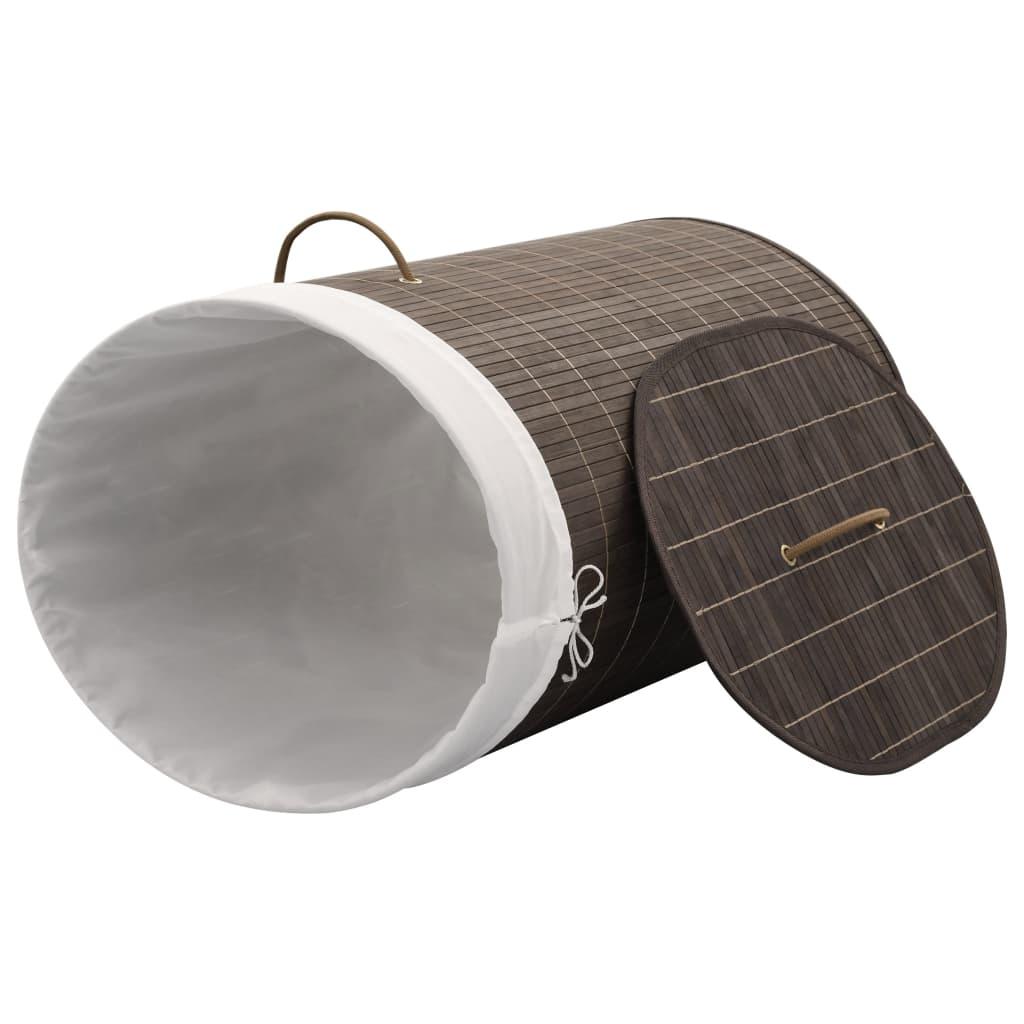 Bamboo Laundry Bin Oval Dark Brown at Set Shop and Smile