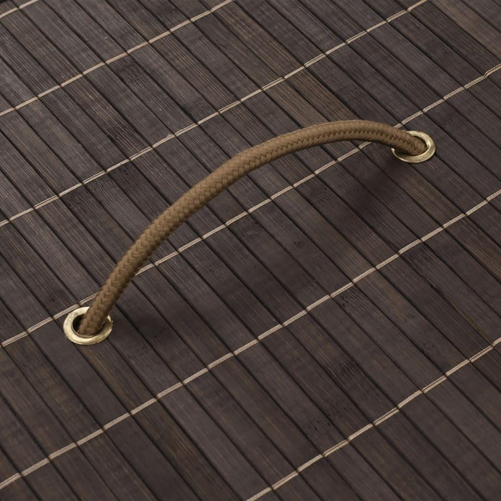 Bamboo Laundry Bin Oval Dark Brown at Set Shop and Smile