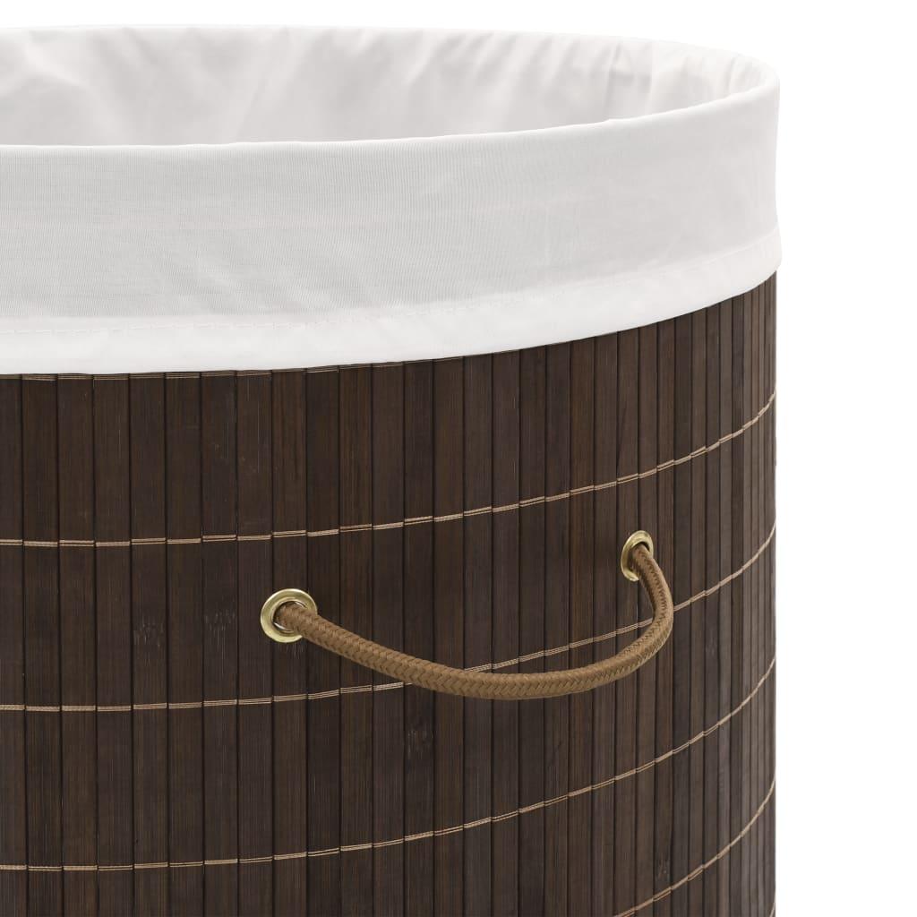 Bamboo Laundry Bin Oval Dark Brown at Set Shop and Smile