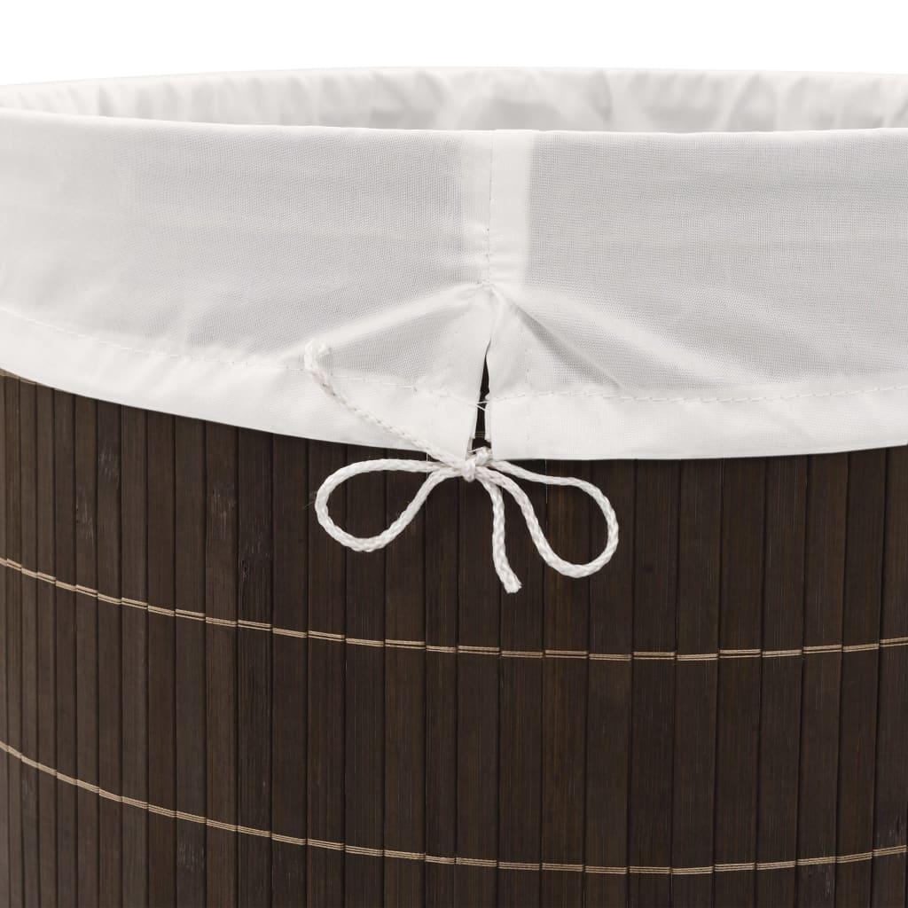 Bamboo Laundry Bin Oval Dark Brown at Set Shop and Smile