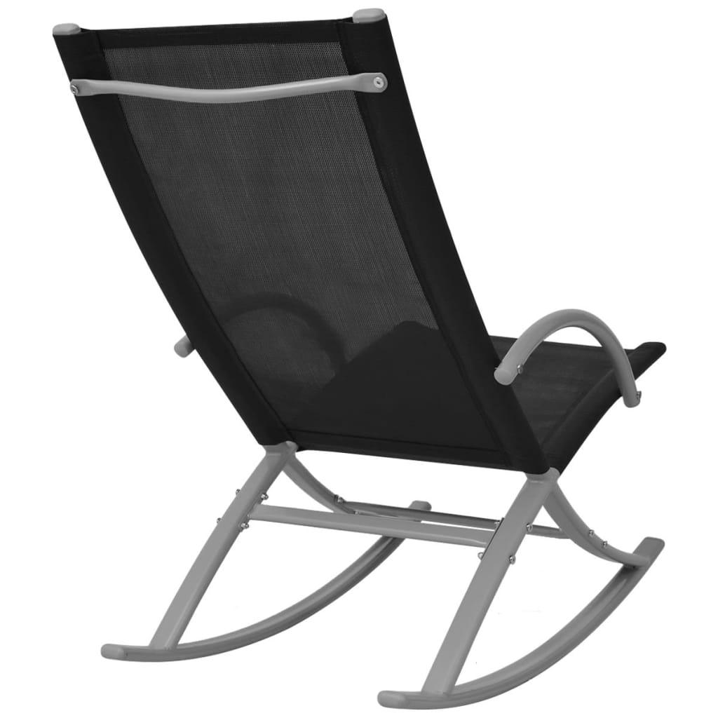 Patio Rocking Chairs 2 pcs Steel and Textilene Black at Set Shop and Smile