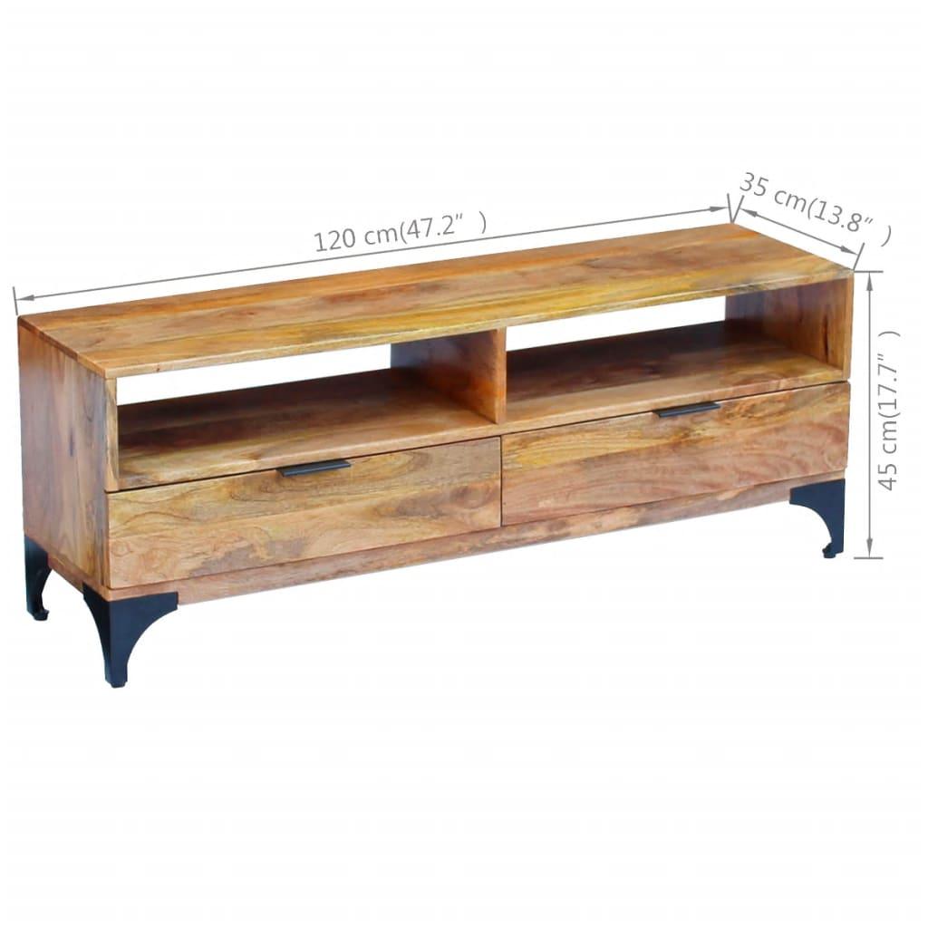 TV Stand Mango Wood 47.2"x13.8"x17.7" at Set Shop and Smile
