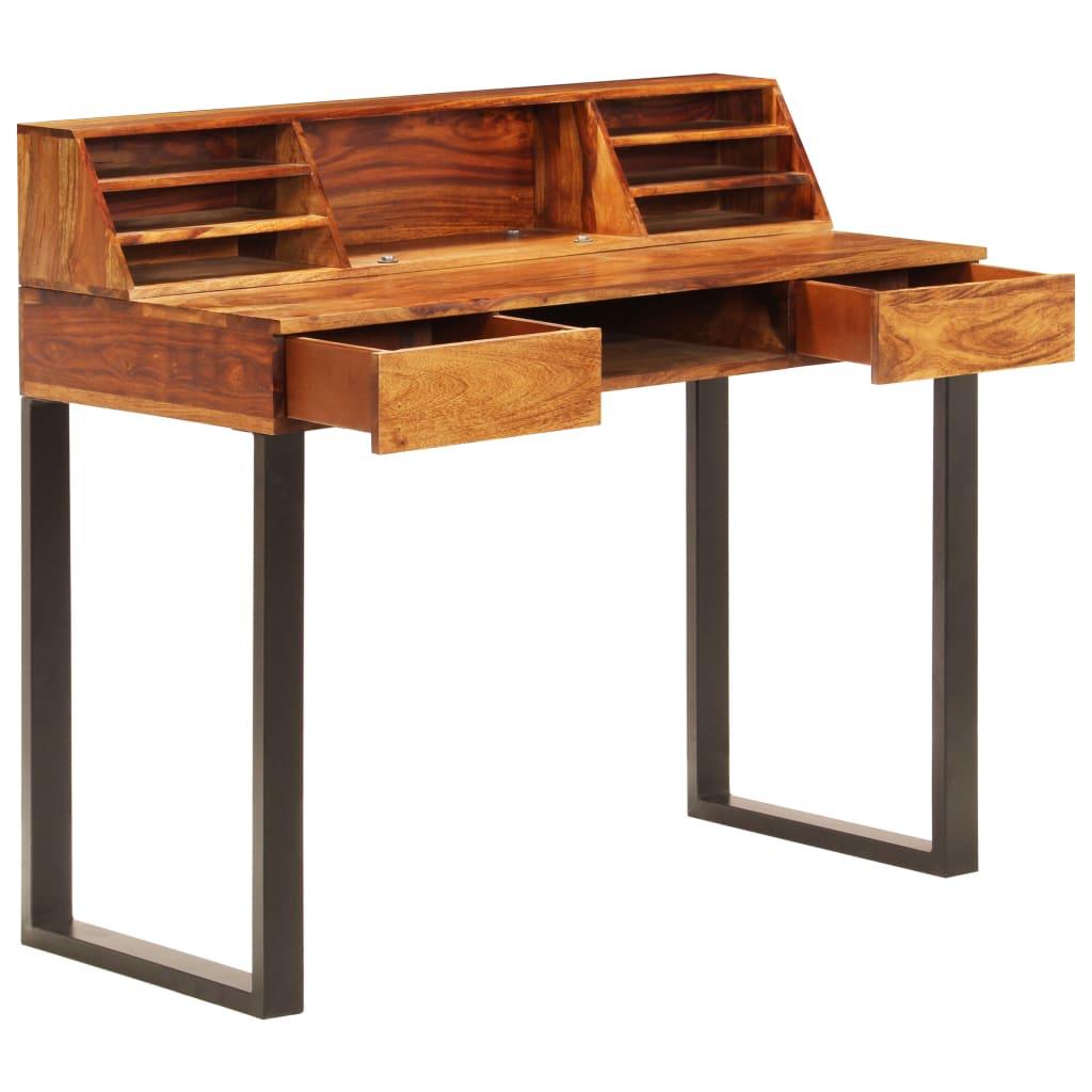 Desk 43.3"x19.7"x37" Solid Sheesham Wood and Steel at Set Shop and Smile
