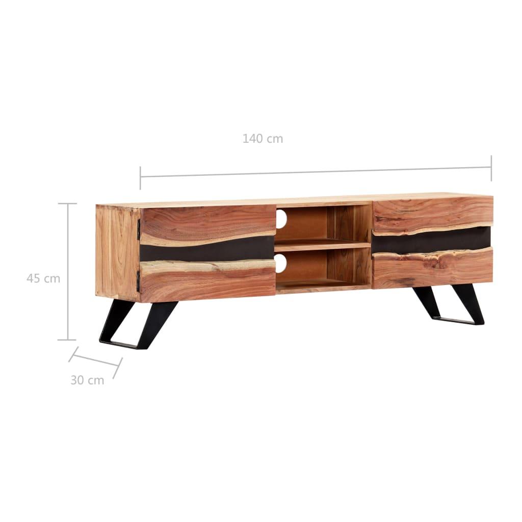 TV Cabinet 55.1"x11.8"x17.7" Solid Acacia Wood at Set Shop and Smile
