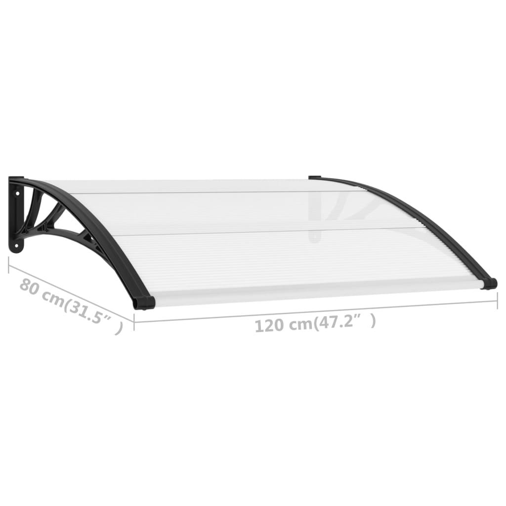 Door Canopy Black and Transparent 47.2"x31.5" PC at Set Shop and Smile