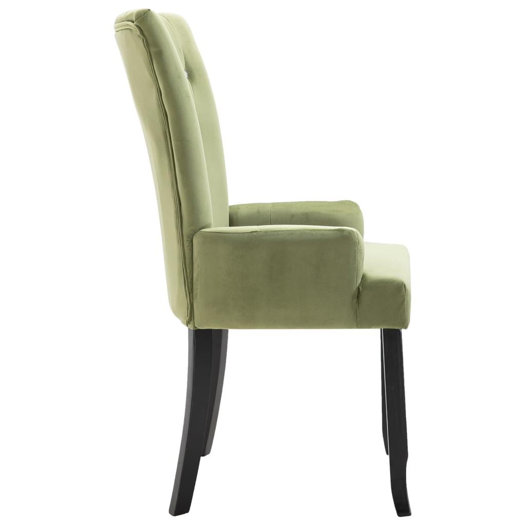 Dining Chair with Armrests Light Green Velvet at Set Shop and Smile