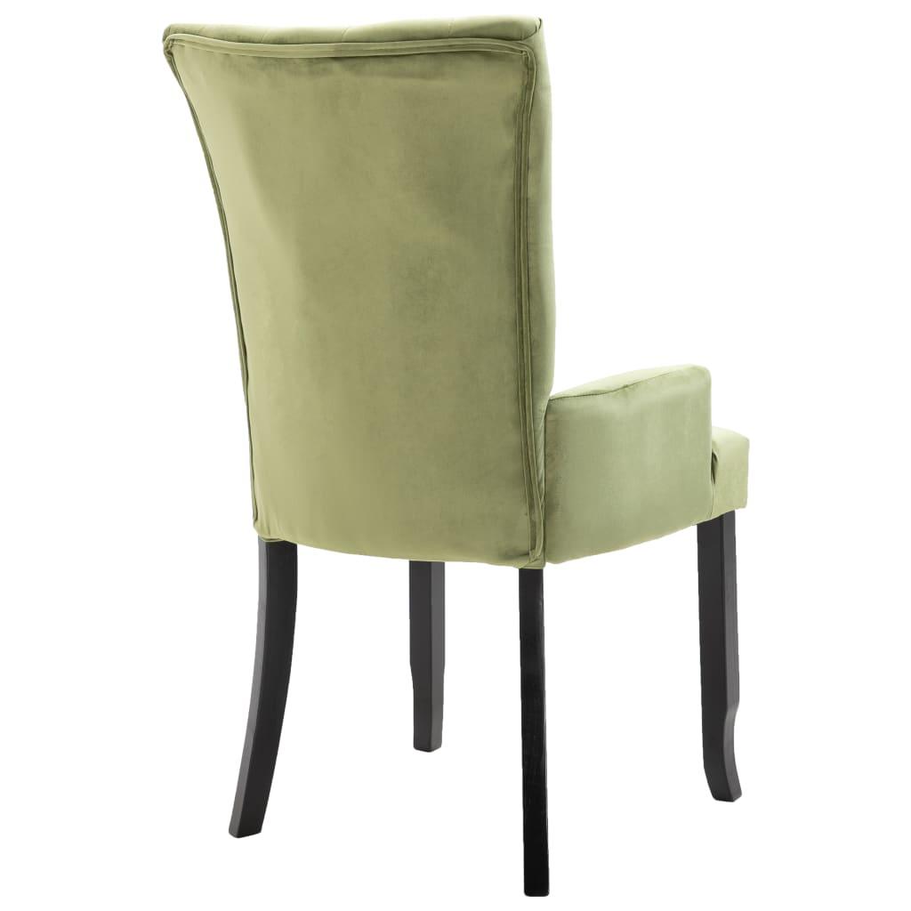Dining Chair with Armrests Light Green Velvet at Set Shop and Smile