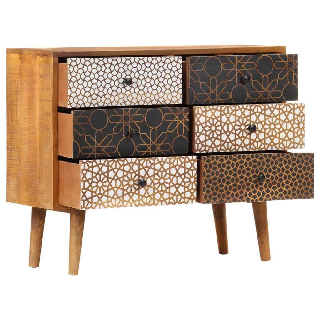 Sideboard with Printed Pattern 35.4"x11.8"x27.6" Solid Mango Wood at Set Shop and Smile
