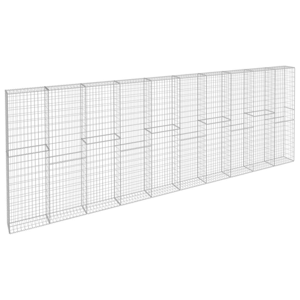 Gabion Wall with Covers Galvanized Steel 236.2"x11.8"x78.7" at Set Shop and Smile