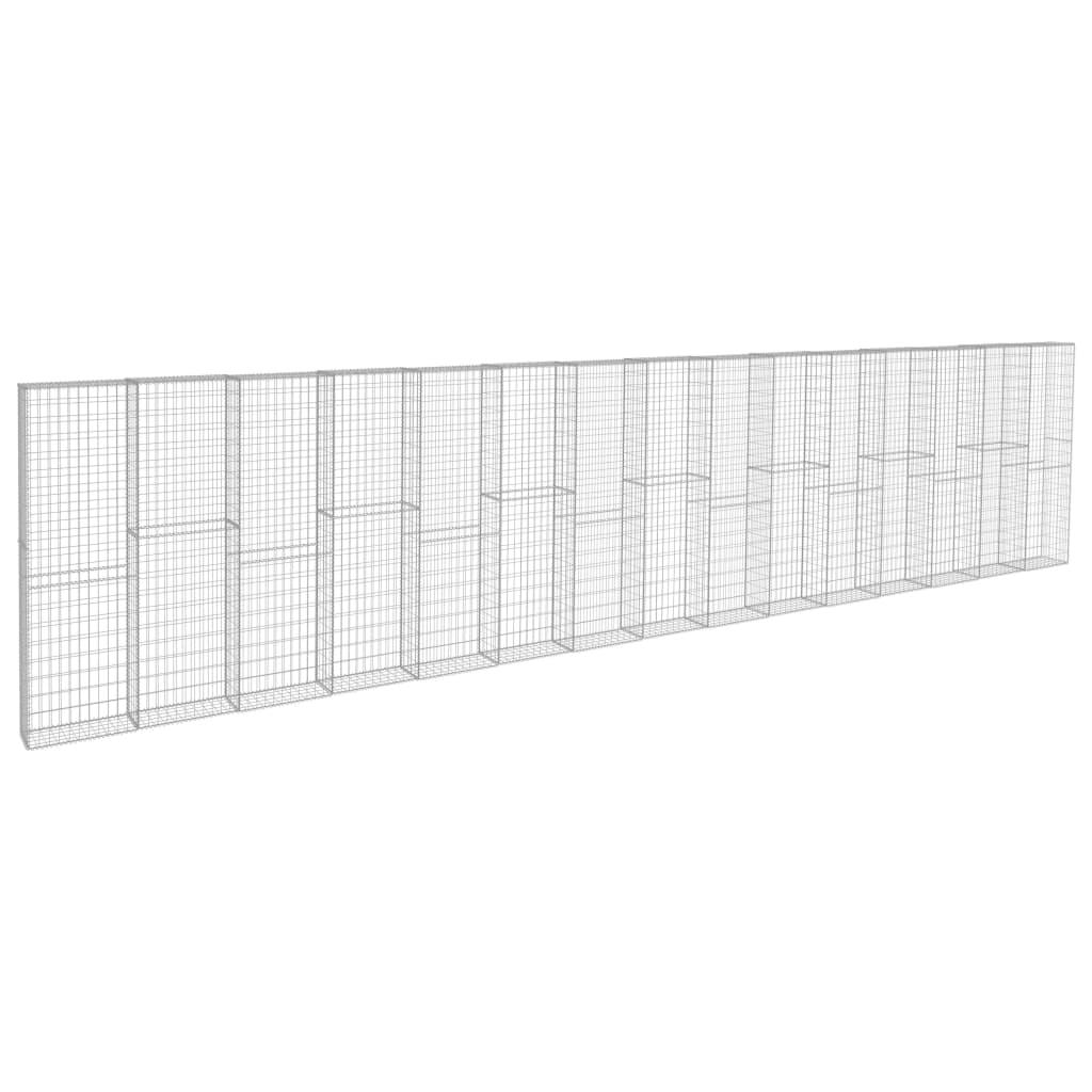 Gabion Wall with Covers Galvanized Steel 354.3"x19.7"x78.7" at Set Shop and Smile