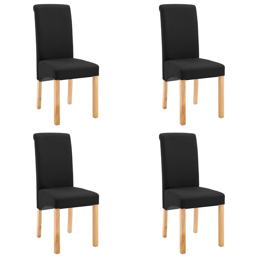 Dining Chairs 4 pcs Black Fabric at Set Shop and Smile