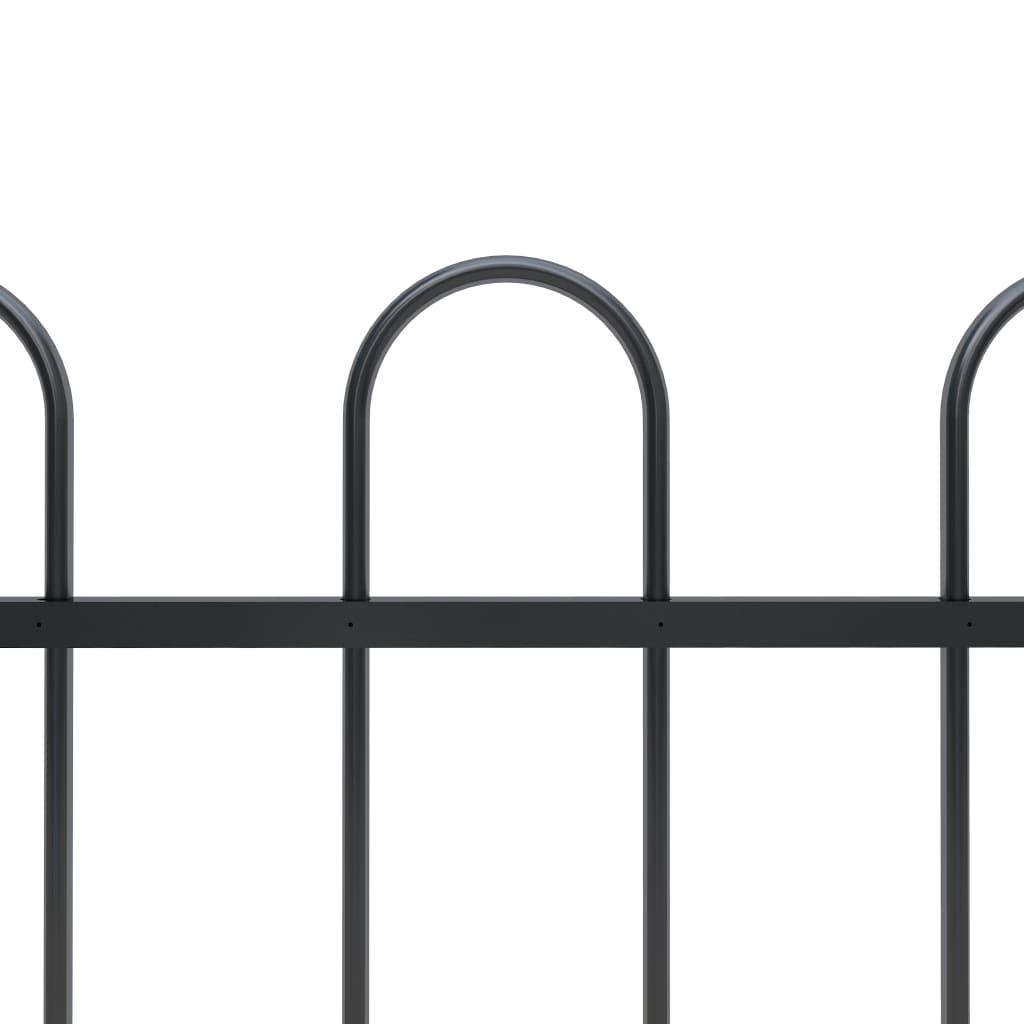 Garden Fence with Hoop Top Steel 5.6' Black at Set Shop and Smile