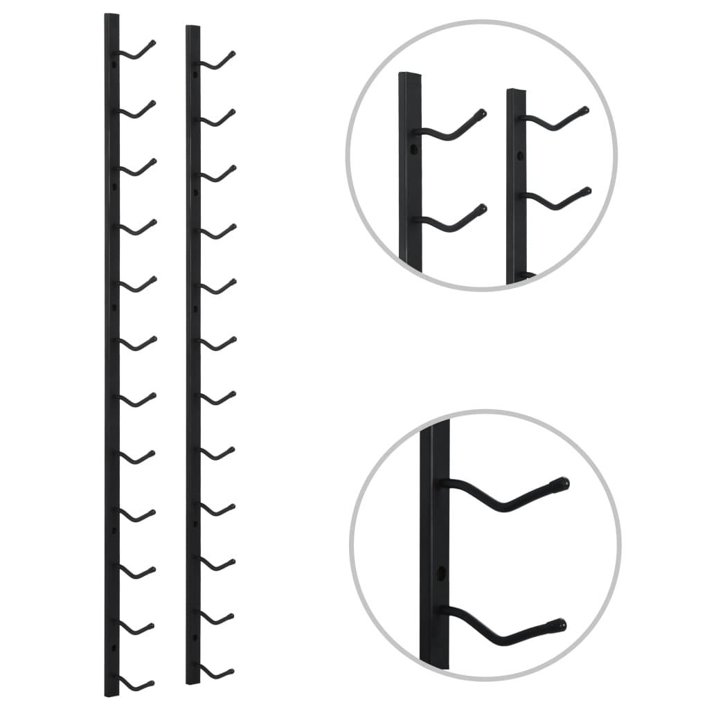 Wall Mounted Wine Rack for 12 Bottles Black Iron at Set Shop and Smile