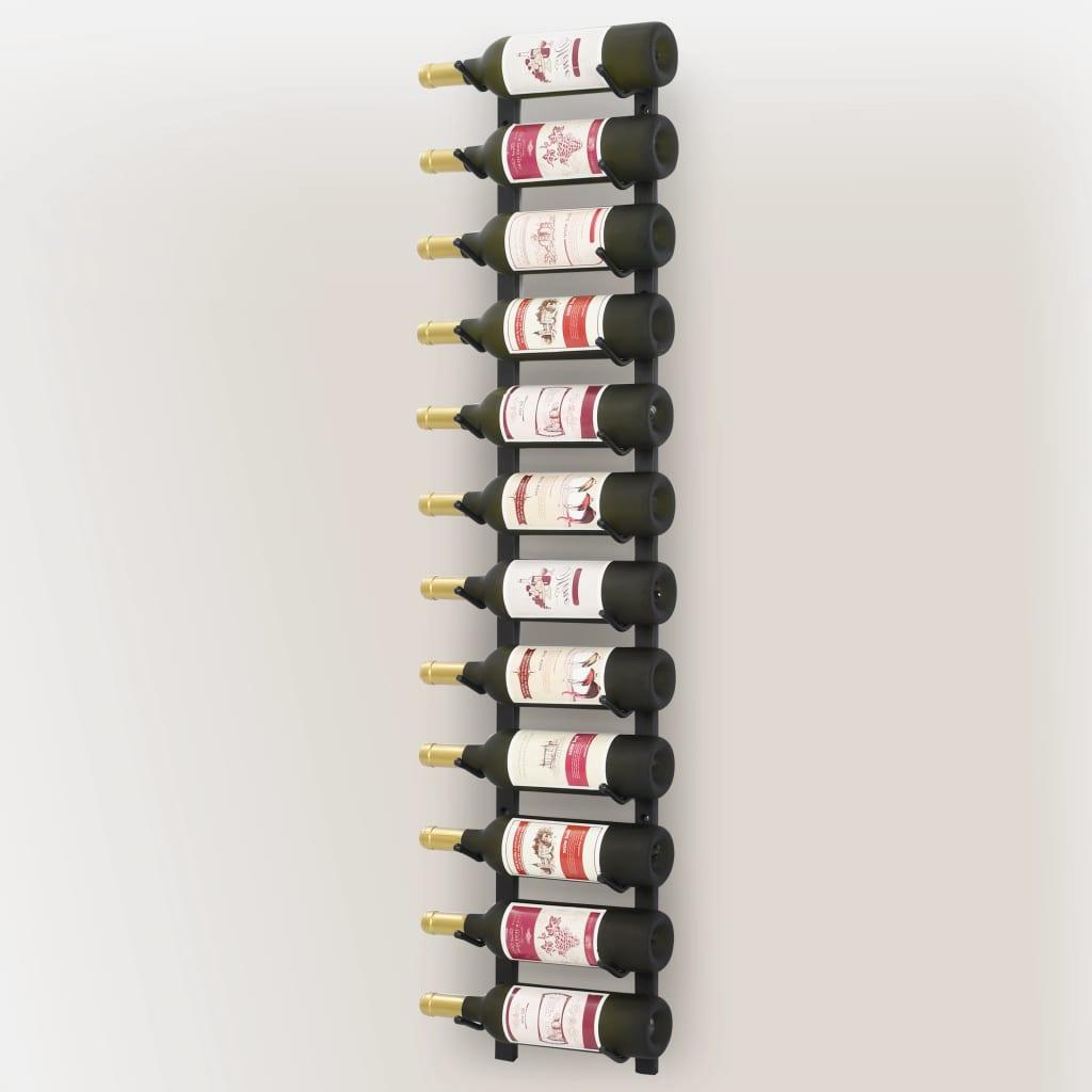 Wall Mounted Wine Rack for 12 Bottles Black Iron at Set Shop and Smile