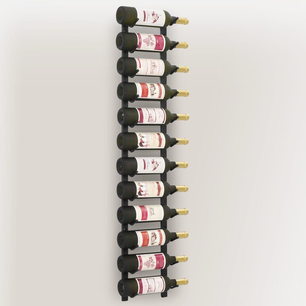 Wall Mounted Wine Rack for 12 Bottles Black Iron at Set Shop and Smile