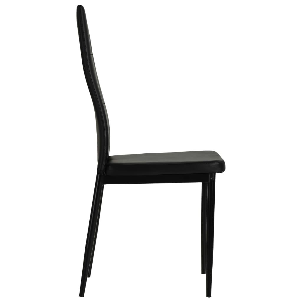 Dining Chairs 4 pcs Black Faux Leather at Set Shop and Smile