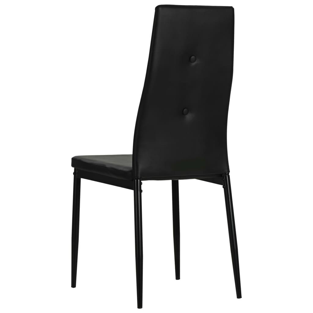 Dining Chairs 4 pcs Black Faux Leather at Set Shop and Smile