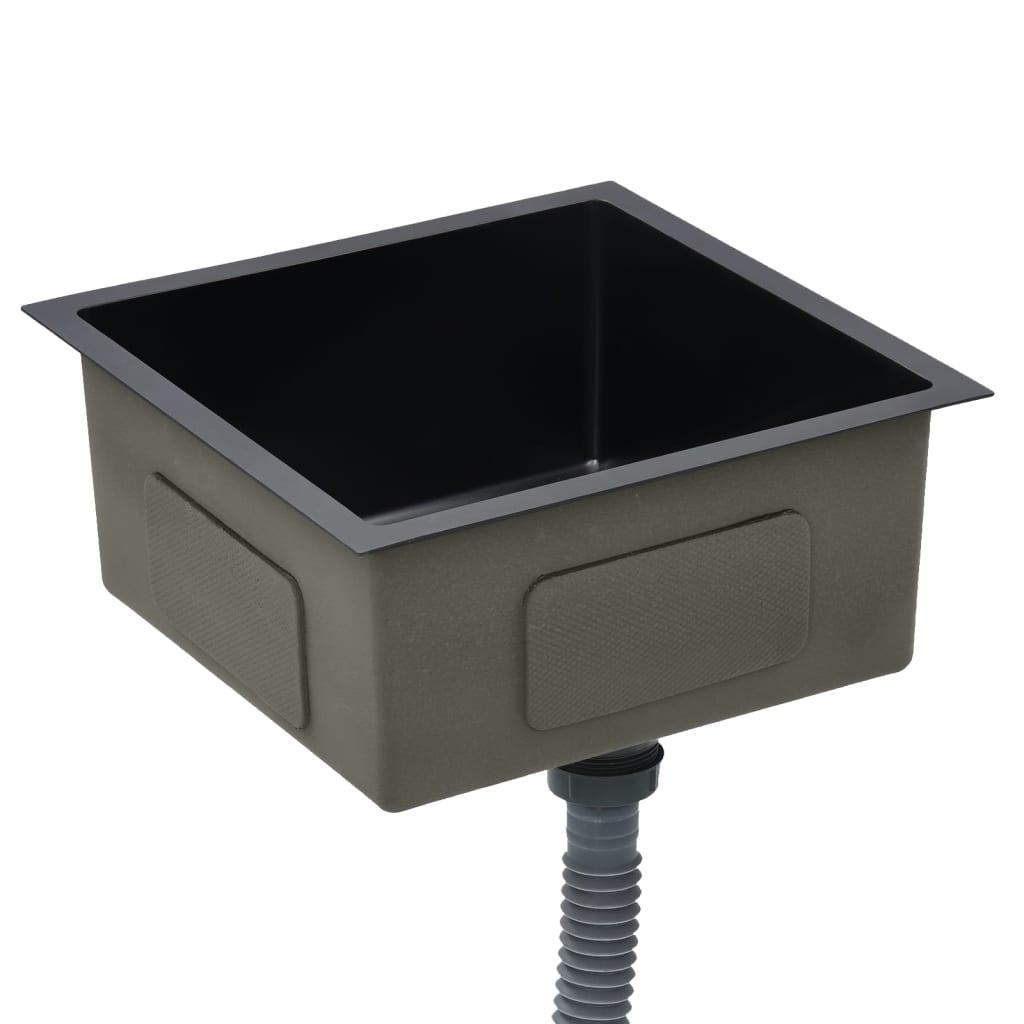 Handmade Kitchen Sink with Strainer Black Stainless Steel at Set Shop and Smile