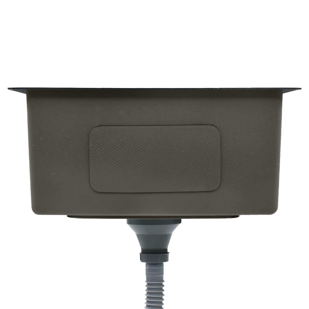 Handmade Kitchen Sink with Strainer Black Stainless Steel at Set Shop and Smile