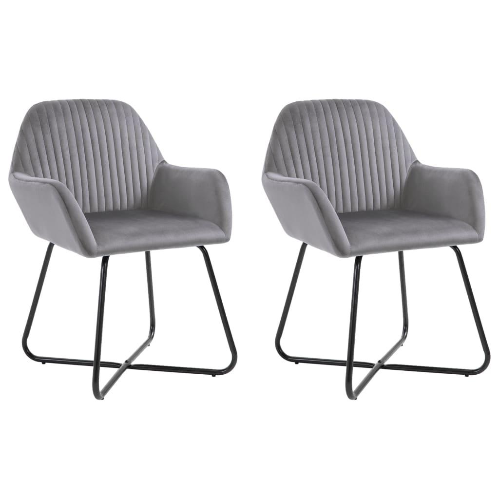 Dining Chairs 2 pcs Gray Velvet at Set Shop and Smile