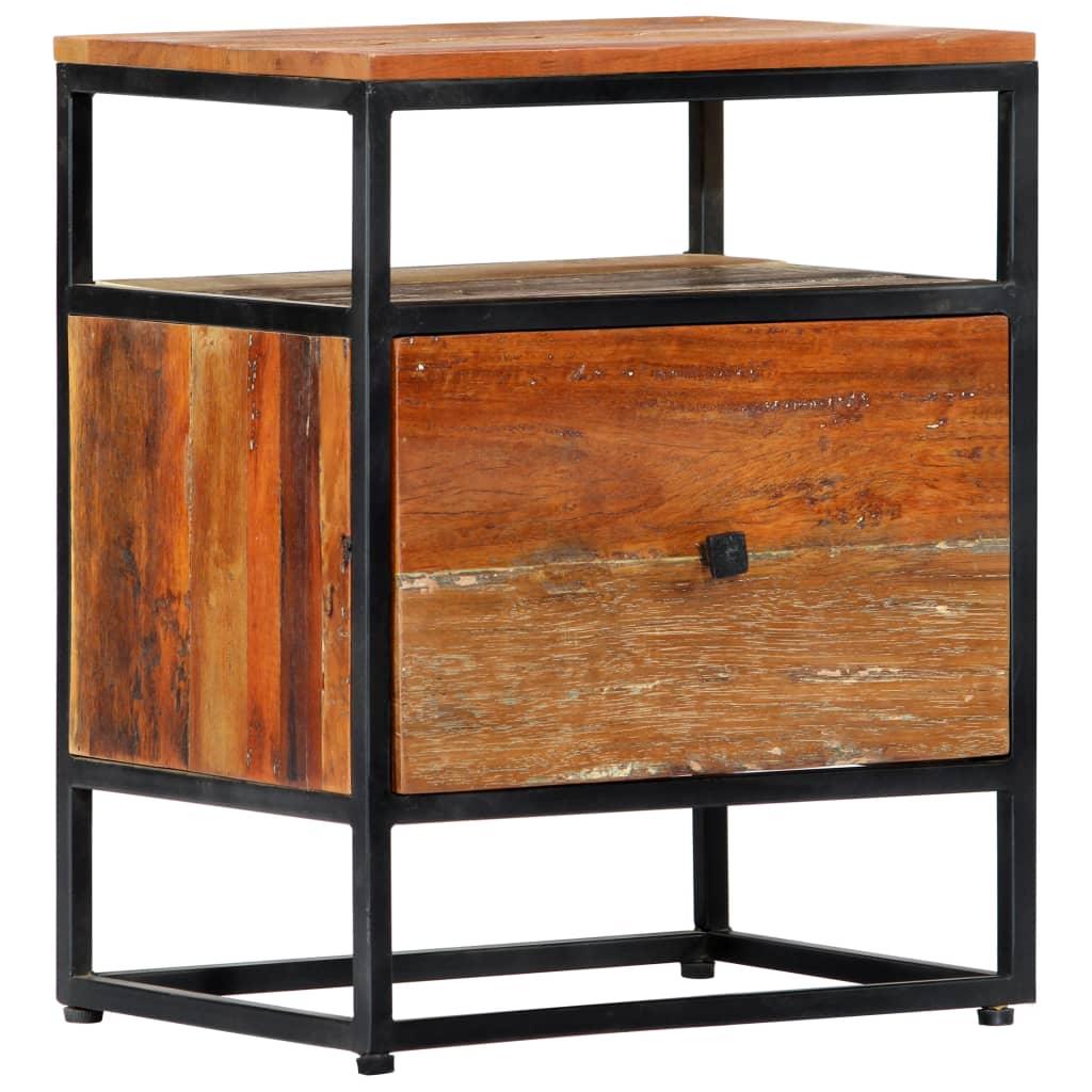 Bedside Cabinet 15.7"x11.8"x19.7" Solid Reclaimed Wood and Steel at Set Shop and Smile