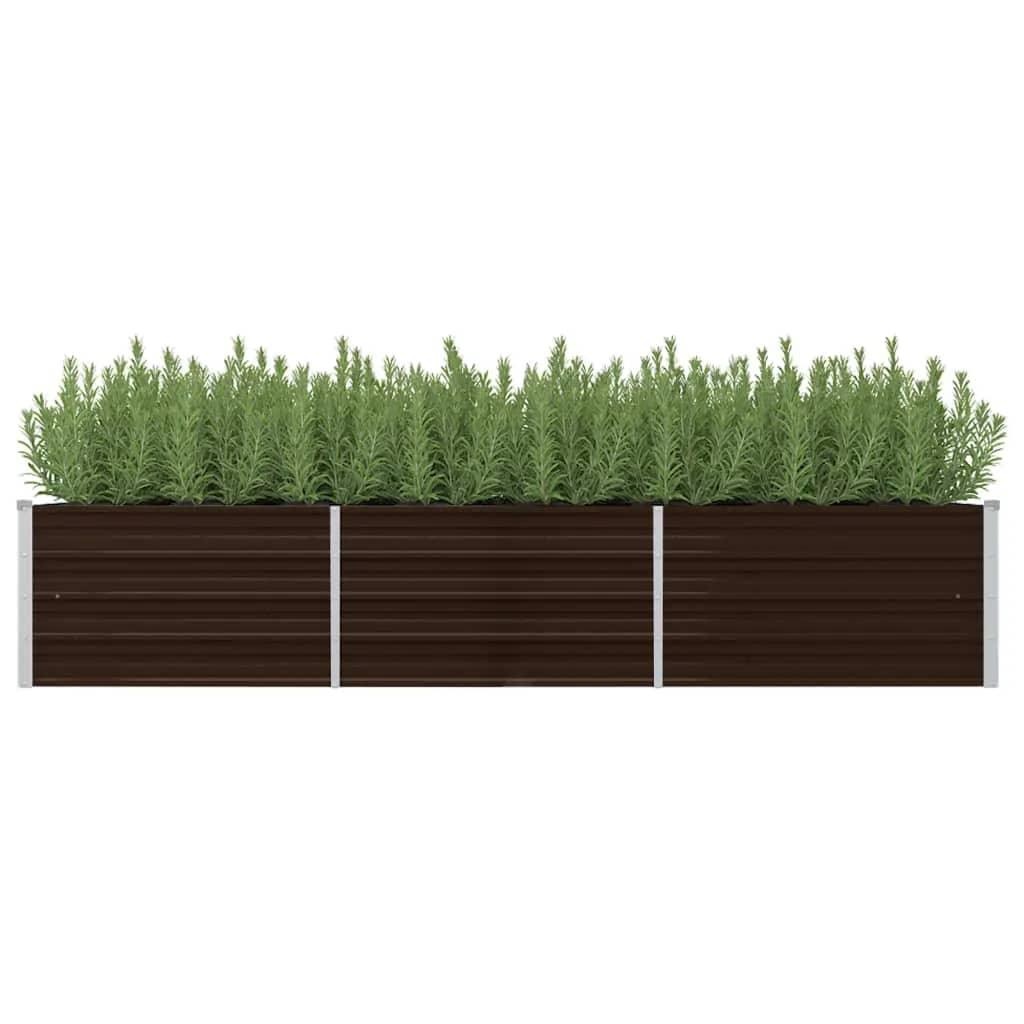 Garden Raised Bed Brown 94.5"x31.5"x17.7" Galvanized Steel at Set Shop and Smile