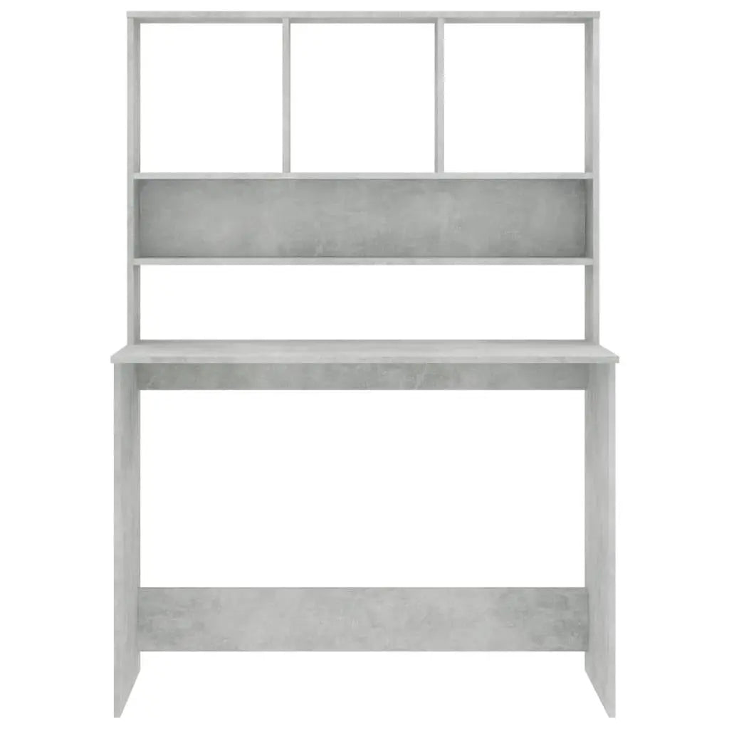 Desk with Shelves Concrete Gray 43.3"x17.7"x61.8" Engineered Wood at Set Shop and Smile