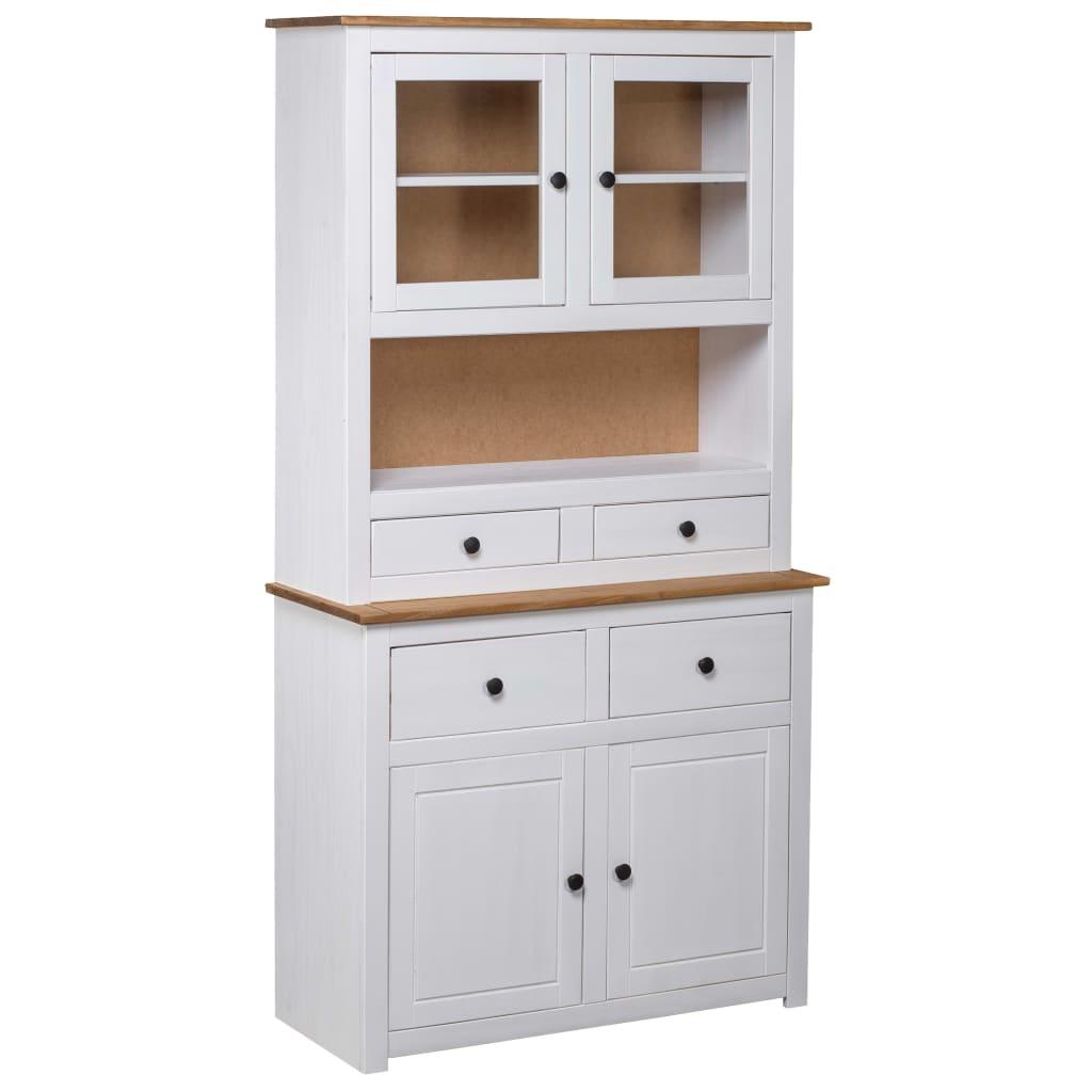 Highboard White 36.6"x15.9"x70.9" Solid Pine Panama Range at Set Shop and Smile