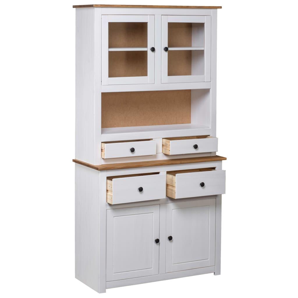 Highboard White 36.6"x15.9"x70.9" Solid Pine Panama Range at Set Shop and Smile