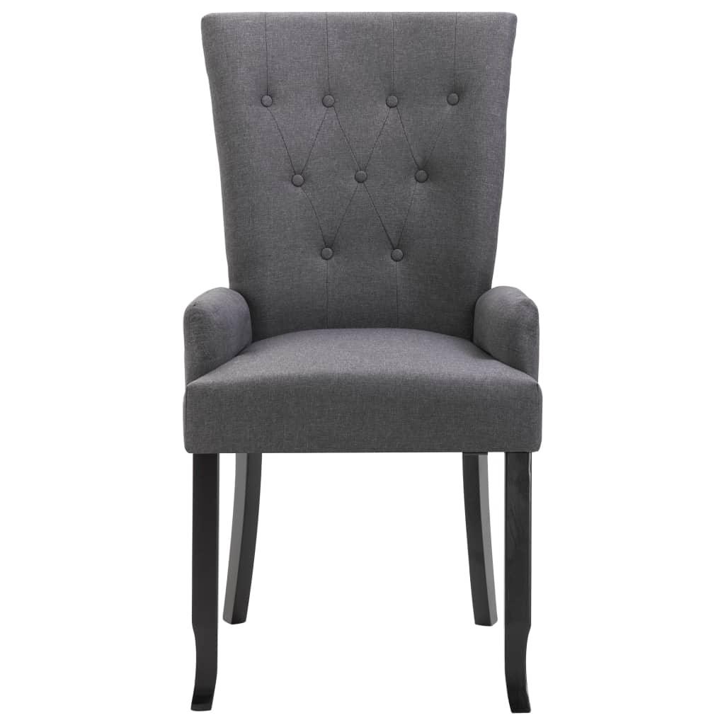 Dining Chairs with Armrests 4 pcs Dark Gray Fabric at Set Shop and Smile