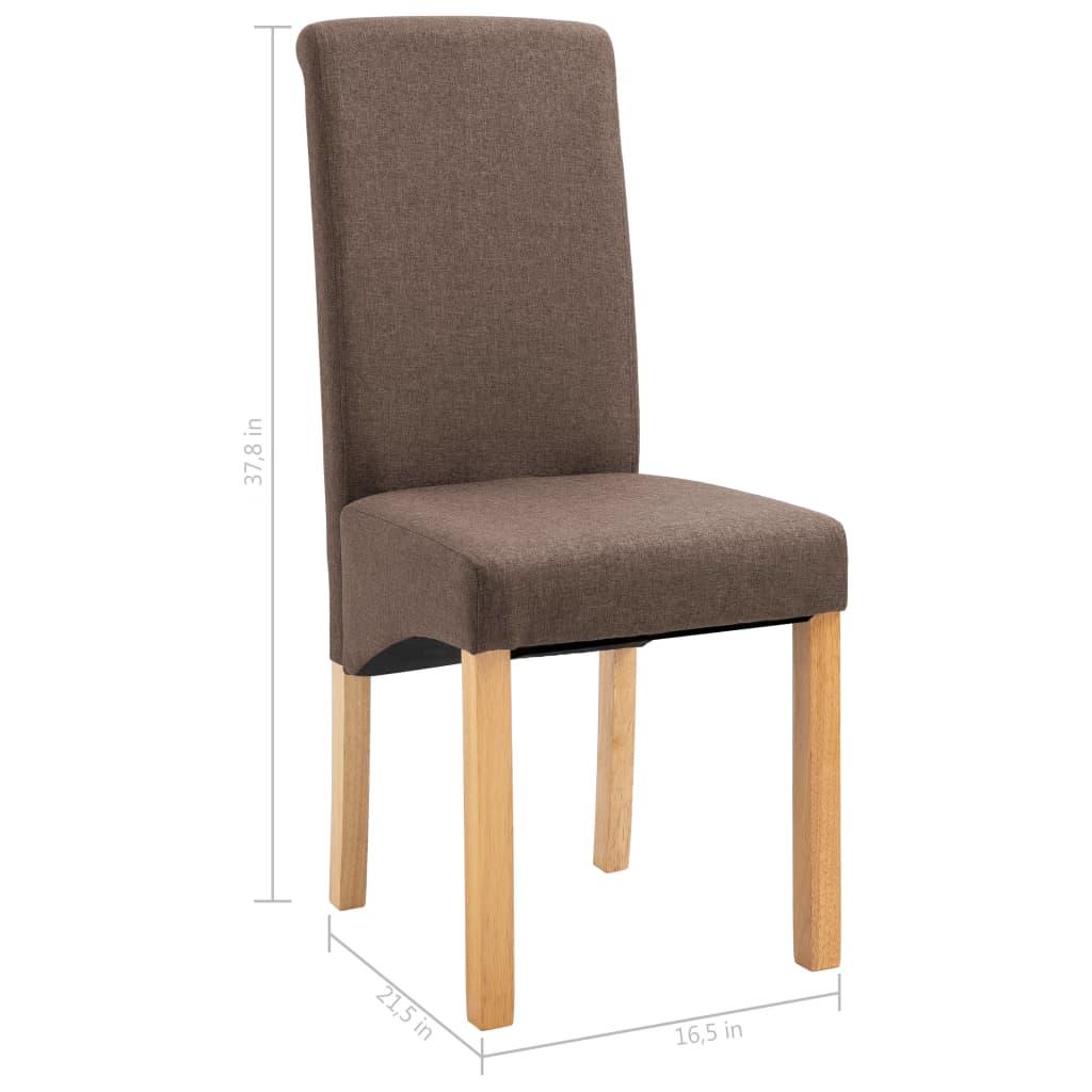 Dining Chairs 6 pcs Brown Fabric at Set Shop and Smile
