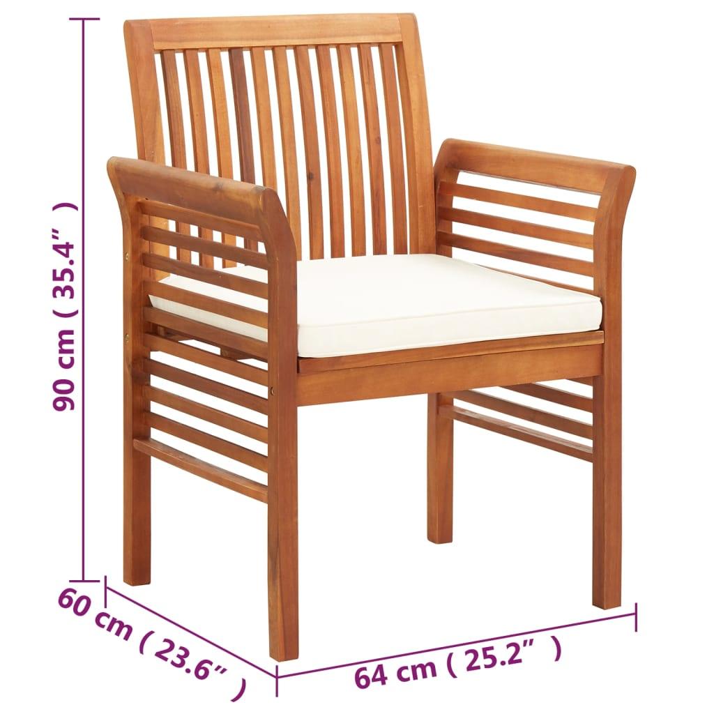 Patio Dining Chairs with Cushions 2 pcs Solid Acacia Wood at Set Shop and Smile