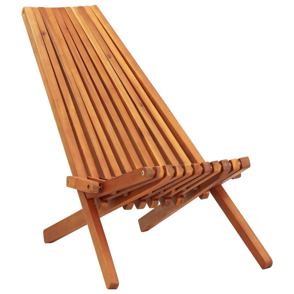 Folding Patio Lounge Chair Solid Acacia Wood at Set Shop and Smile