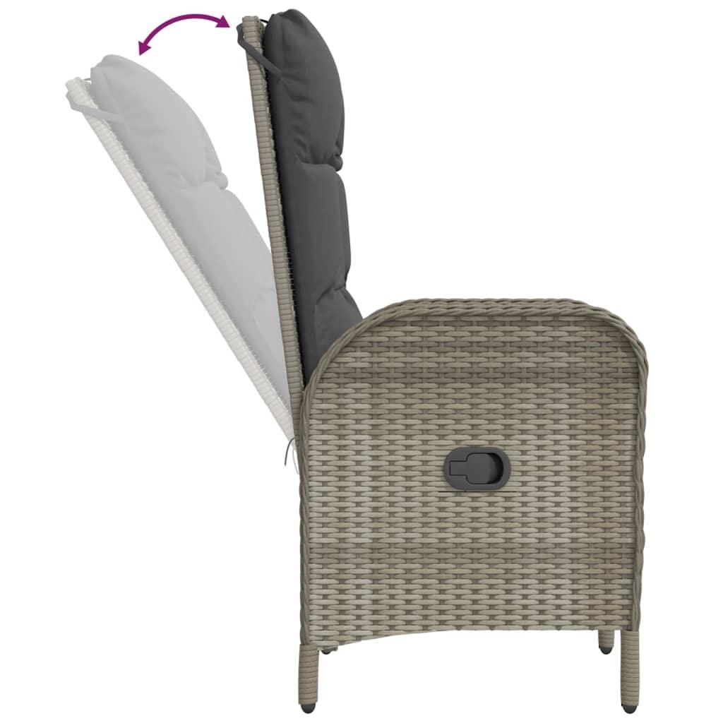 Patio Chairs 2 pcs Poly Rattan Gray at Set Shop and Smile