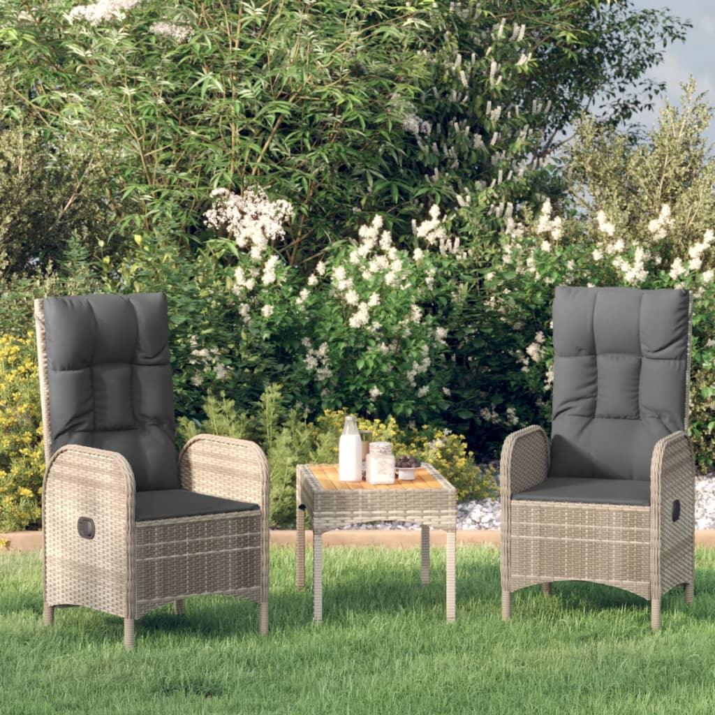 Patio Chairs 2 pcs Poly Rattan Gray at Set Shop and Smile