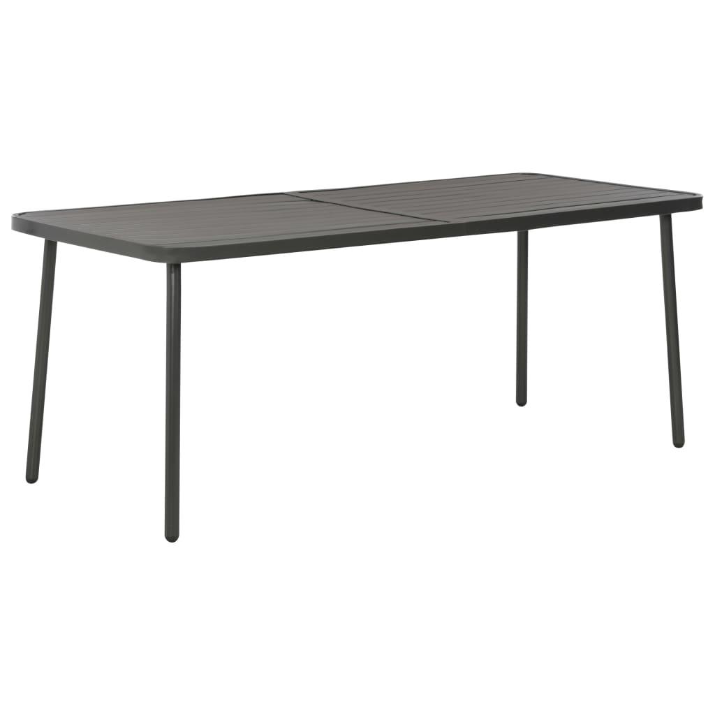 Patio Table Dark Gray 70.9"x32.7"x28.3" Steel at Set Shop and Smile