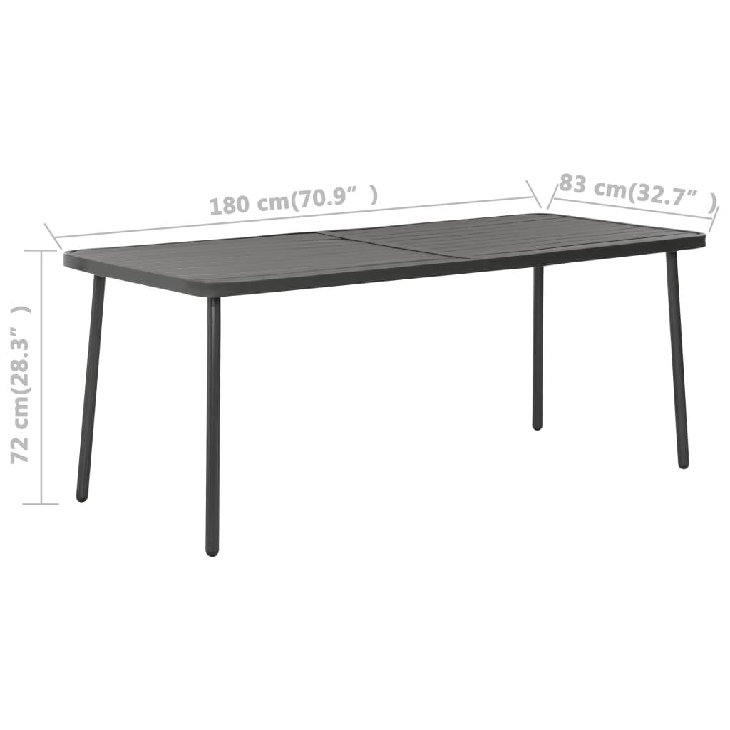 Patio Table Dark Gray 70.9"x32.7"x28.3" Steel at Set Shop and Smile