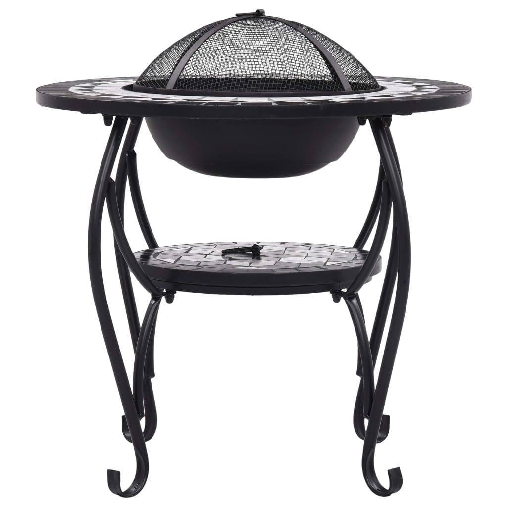 Mosaic Fire Pit Table Black and White 26.8" Ceramic at Set Shop and Smile