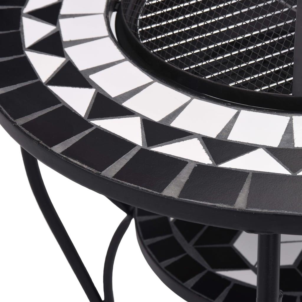 Mosaic Fire Pit Table Black and White 26.8" Ceramic at Set Shop and Smile