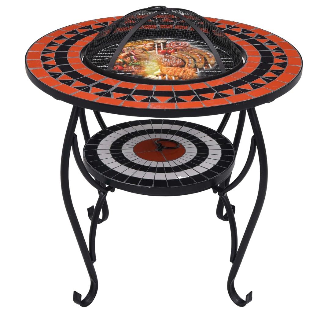 Mosaic Fire Pit Table Terracotta and White 26.8" Ceramic at Set Shop and Smile