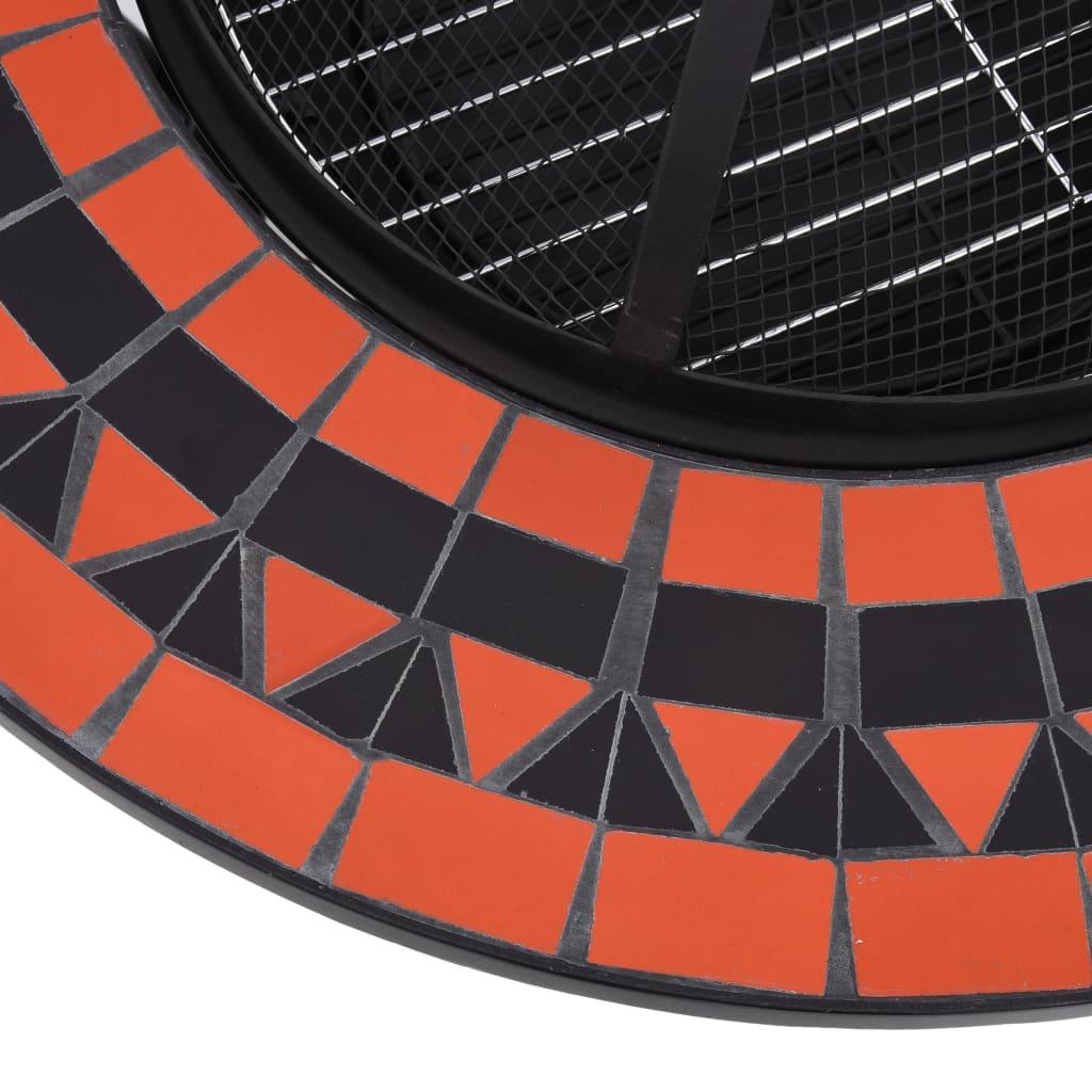 Mosaic Fire Pit Table Terracotta and White 26.8" Ceramic at Set Shop and Smile