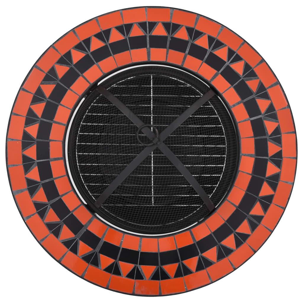 Mosaic Fire Pit Table Terracotta and White 26.8" Ceramic at Set Shop and Smile