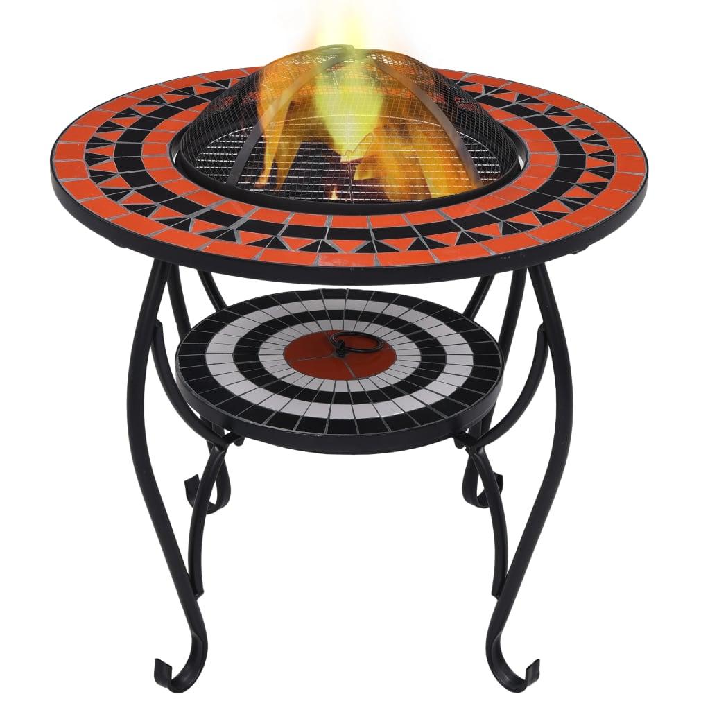 Mosaic Fire Pit Table Terracotta and White 26.8" Ceramic at Set Shop and Smile