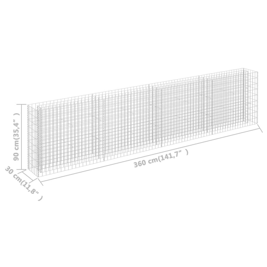 Gabion Raised Bed Galvanized Steel 141.7"x11.8"x35.4" at Set Shop and Smile
