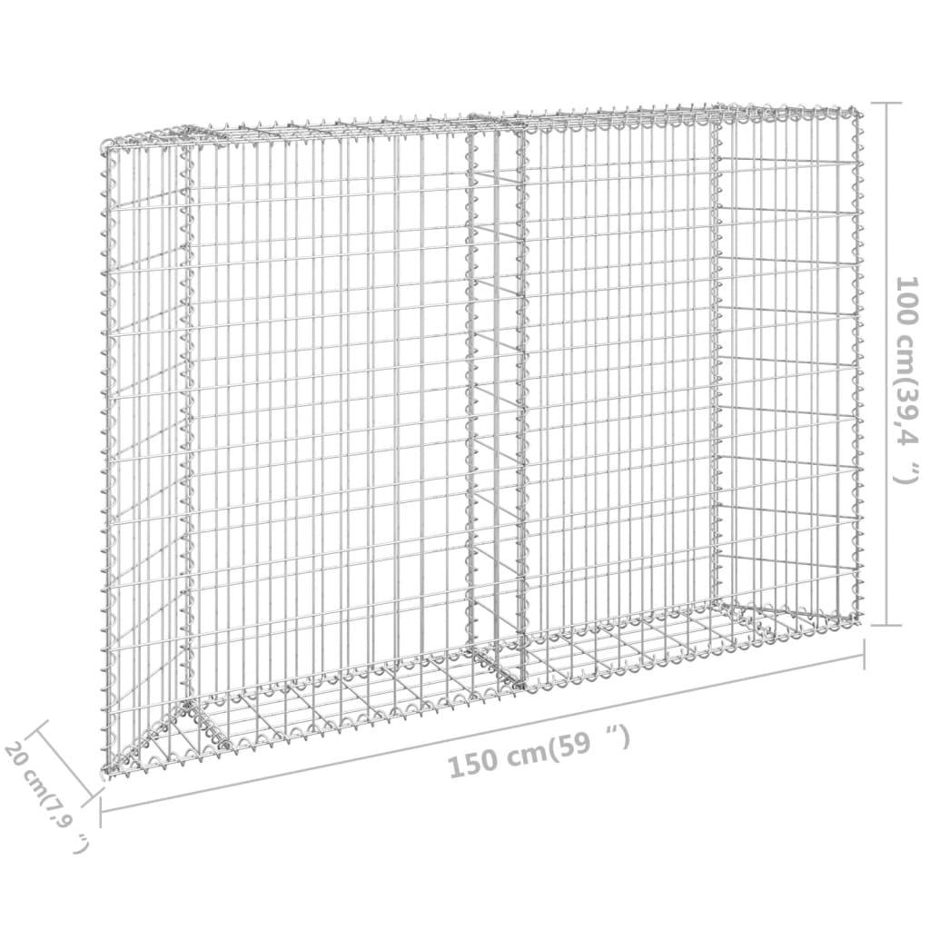 Trapezium Gabion Raised Bed Galvanized Steel 59.1"x7.9"x39.4" at Set Shop and Smile